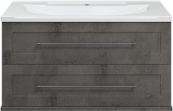 Misty Мебель для ванной Марта 100 подвесная темный бетон – фотография-2